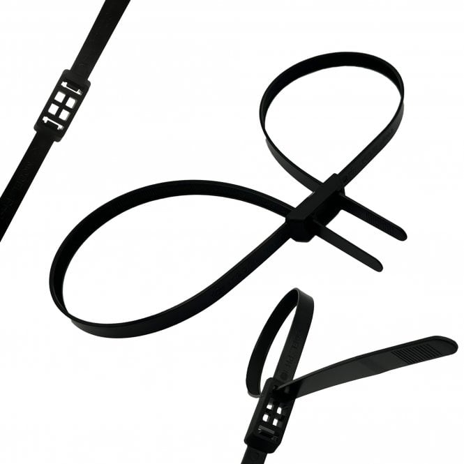 Heavy-Duty Nylon Double Cuffs – 13mm x 900mm, UV & Heat Resistant, 180kg Strength – Double-Loop Cable Tie