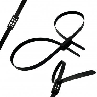Heavy-Duty Nylon Double Cuffs – 13mm x 900mm, UV & Heat Resistant, 180kg Strength – Double-Loop Cable Tie