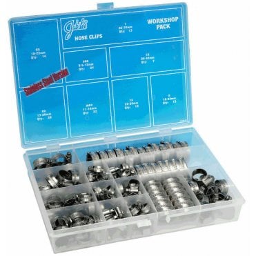 Hose Clip Workshop Pack 143 Assorted A2 Stainless Steel Clamps