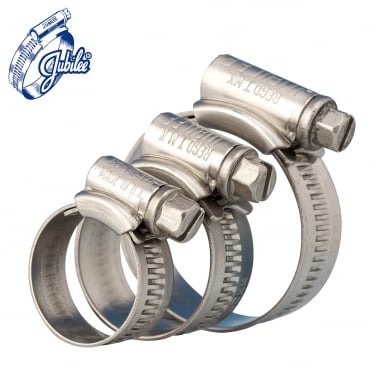 Jubilee® Original Range Mild Steel Zinc-Plated Hose Clips – Worm Drive Pipe Clamps, Multiple Sizes