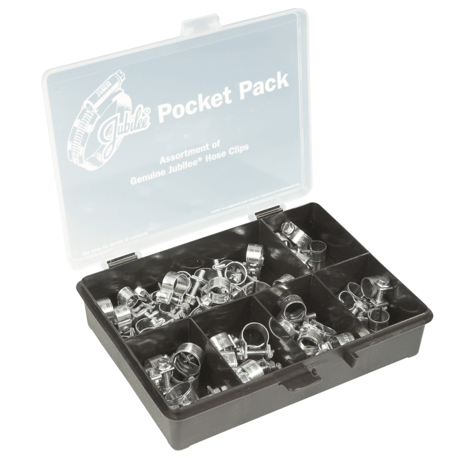Junior Pocket Pack Mini Hose Pipe Clips Mild Steel Assorted 54 Pcs
