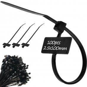 Marker - Cable Ties- Black 2.5mmx100mm x100