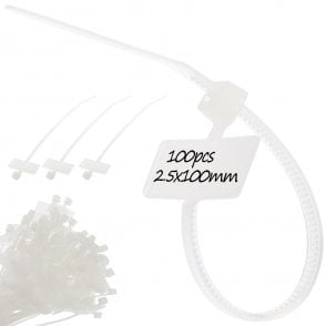 Marker - Cable Ties- Natural 2.5mmx100mm x100