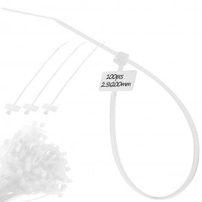 Marker - Cable Ties- Natural 2.5mmx200mm x100