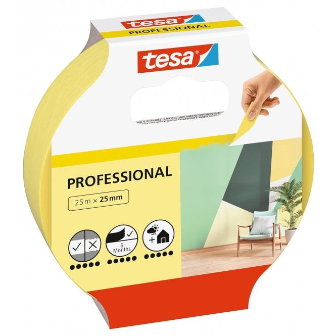 Masking Tape Professional – Yellow 25mm x 25m – Precision Washi Painter’s Tape