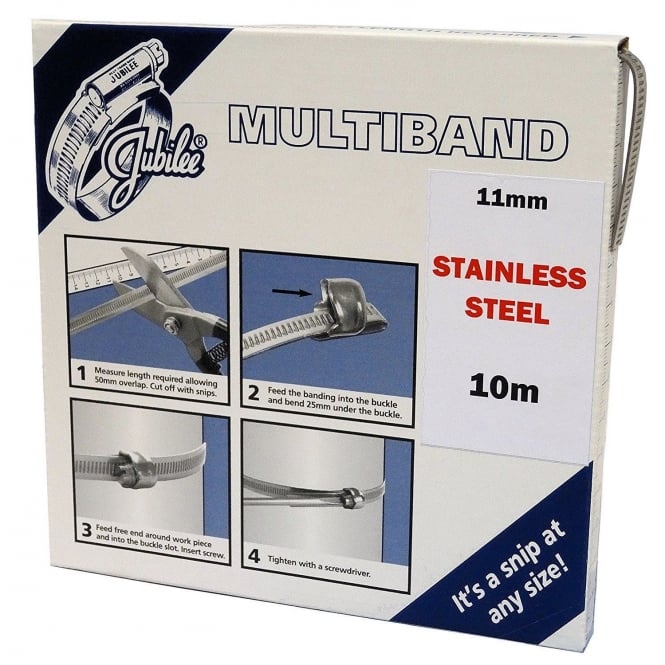 Multiband 11mm 304 Grade Stainless Steel Band Clip Clamp 10m