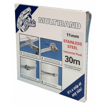Multiband 11mm 304 Grade Stainless Steel Band Clip Clamp 30m