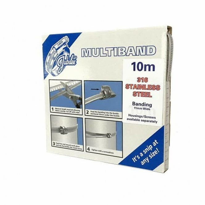 Multiband 11mm 316 Grade Stainless Steel Band Clip Clamp 10m