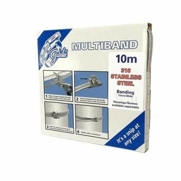 Multiband 11mm 316 Grade Stainless Steel Band Clip Clamp 10m