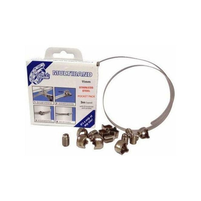 Multiband Pocket Pack 3m + 8 housing & screws Stainless Steel 11mm wide