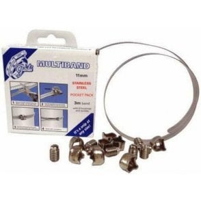 Multiband Pocket Pack 3m + 8 housing & screws Stainless Steel 11mm wide