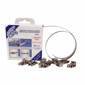 Multiband Pocket Pack 8m + 10 housing & screws Stainless Steel 7mm wide