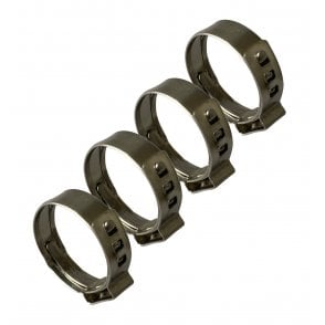 10.8-13.3 mm O-Clips, 304 Stainless Steel Single Ear Hose Clamps x4