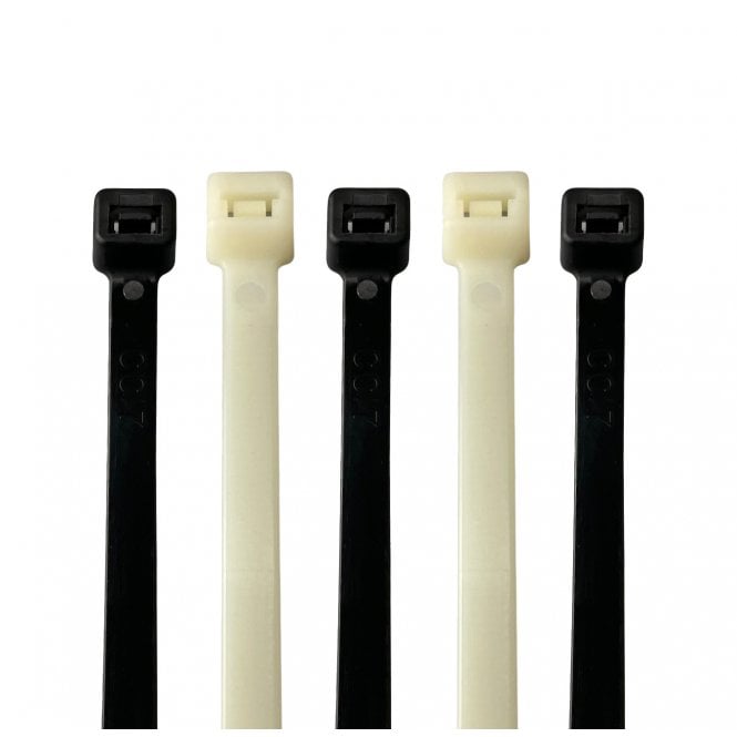On1shelf Heavy Duty Cable Ties 7.6mm x 400mm – Strong Nylon Zip Ties, Self-Locking Tie Wraps, Black or Natural White