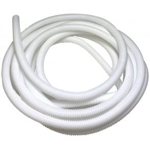 PE White Corrugated Conduit Flexi Pipe Tube Split 19.5mm - 3m