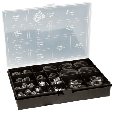 P Clip Kit MS Mild Steel Retaining Assorted Clips 110pcs