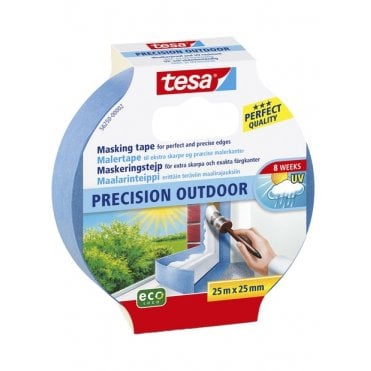 Precision Outdoor Masking Tape, 8 weeeks, UV Resistant Extreme Weather 25mm x 25m