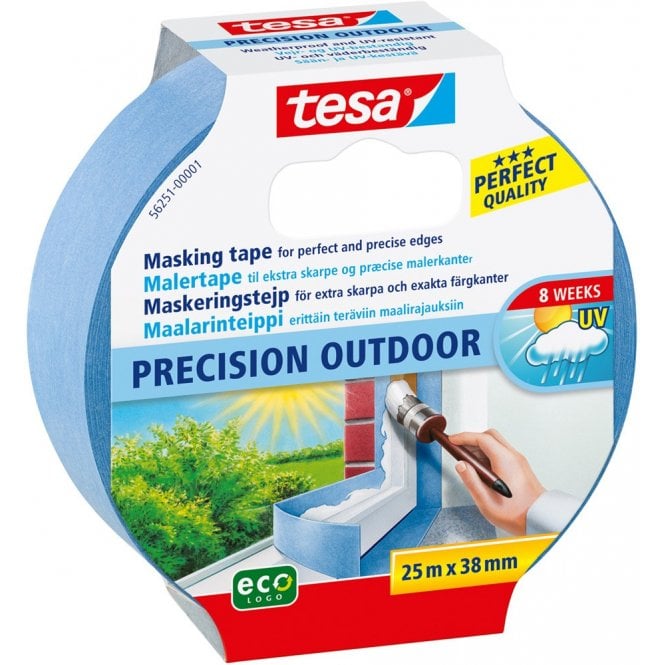 Precision Outdoor Masking Tape, 8 weeeks, UV Resistant Extreme Weather 38mm x 25m