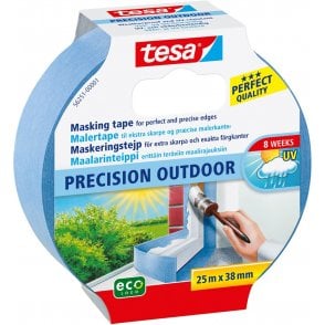 Precision Outdoor Masking Tape, 8 weeeks, UV Resistant Extreme Weather 38mm x 25m