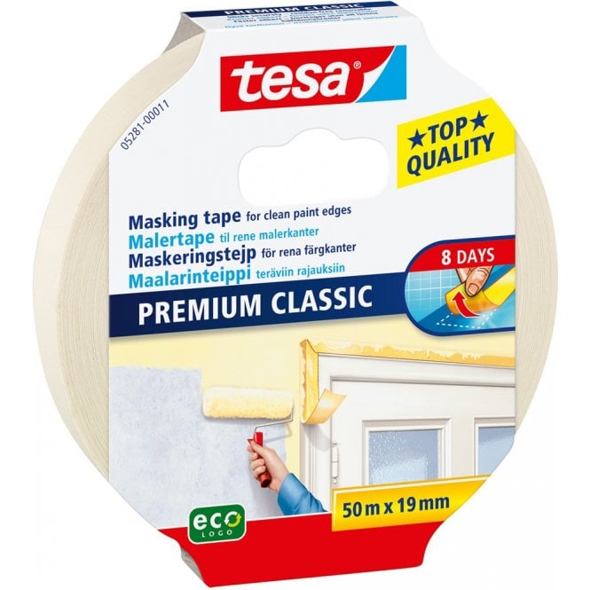 Premium Classic Masking Tape Clean edges 19mmx50m, 