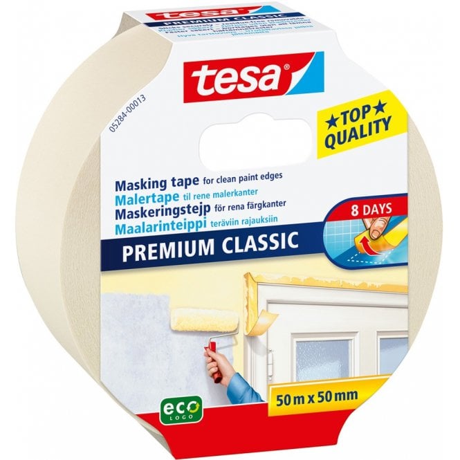 Premium Classic Masking Tape Clean edges 50mmx50m, 