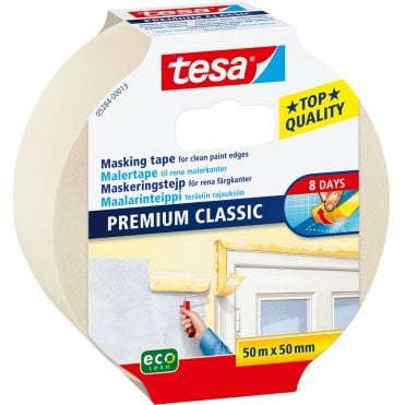 Premium Classic Masking Tape Clean edges 50mmx50m, 