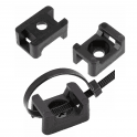 Black Nylon Screw Mount Cable Tie Base Cradle for 3.6, 4.8, 7.6, 9.0mm cable tie- 50 Pack