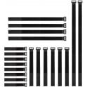 On1shelf® Black Hook and loop plastic buckle straps set of 20