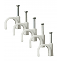 TR Cable White Round Cable Clips 8mm- 100 pieces