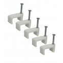 White Flat cable clips 6mm- 50 pieces