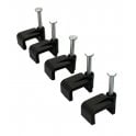 Black Flat Cable Clips 6mm 50 pieces