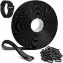 On1shelf® 25mmx5m with 25pcs Plastic Buckle Hook & Loop Strap Roll Black