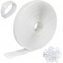On1shelf® 25mmx5m with 25pcs Plastic Buckle Hook & Loop Strap Roll White