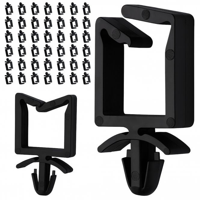 Push Mount Saddle Cable Clips Black 36mm - 50 Pack