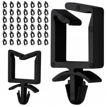 Push Mount Saddle Cable Clips Black 36mm - 50 Pack