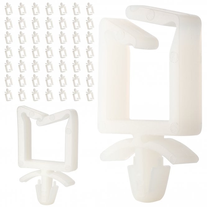 Push Mount Saddle Cable Clips White 28mm - 50 Pack