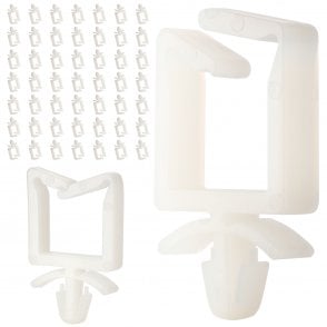 Boltza® Push Mount Saddle Cable Clips White 28mm 50pcs