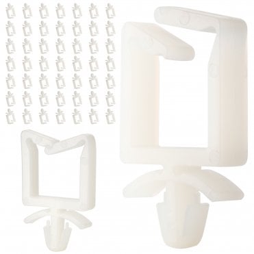 Push Mount Saddle Cable Clips White 28mm - 50 Pack