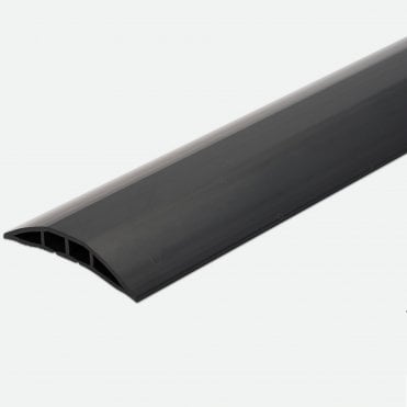 PVC Cable Protector 12mm Thickness with Two Separate Internal Channels 75mm x 3m Black