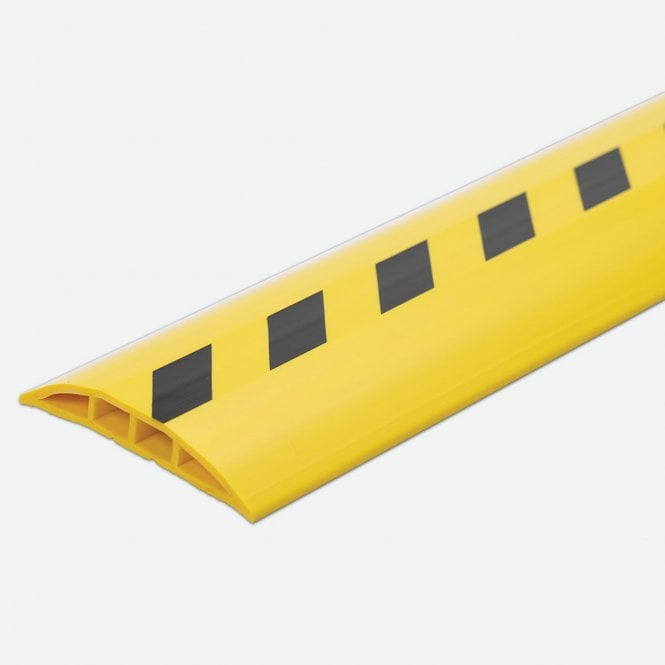 PVC Cable Protector 12mm Thickness with Two Separate Internal Channels 75mm x 3m Black/Yellow