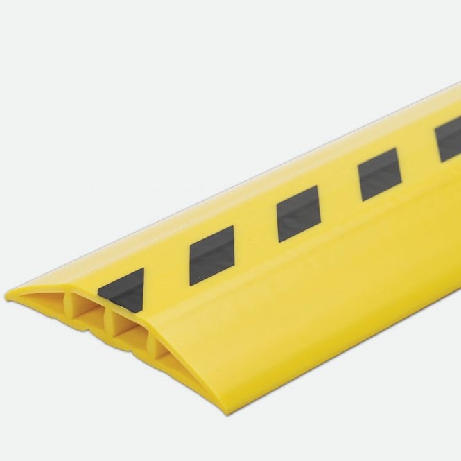 PVC Cable Protector 17mm Thickness with Two Separate Internal Channels 100mm x 3m Black/Yellow