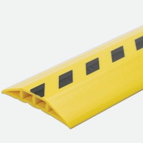 PVC Cable Protector 17mm Thickness with Two Separate Internal Channels 100mm x 3m Black/Yellow