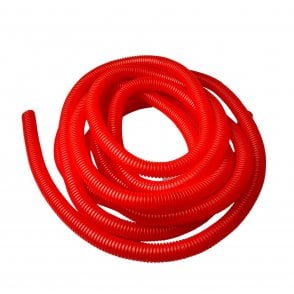 PE Red Corrugated Conduit  Flexi Pipe Tube Split 15mm - 2m