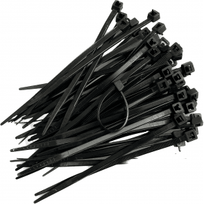 Black Releasable cable ties 3.6mmx100mm, 50 pieces