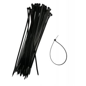 Black Releasable cable ties 4.8mmx305mm, 50 pieces