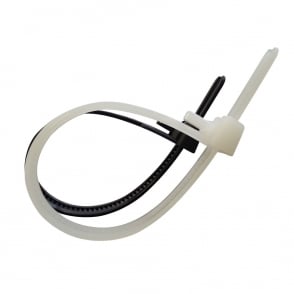 White Releasable cable ties 7.2mmx300mm, 50 pieces