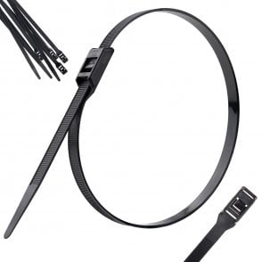 Releasable- Cable Ties- Black- 9.0mmx500mm x10
