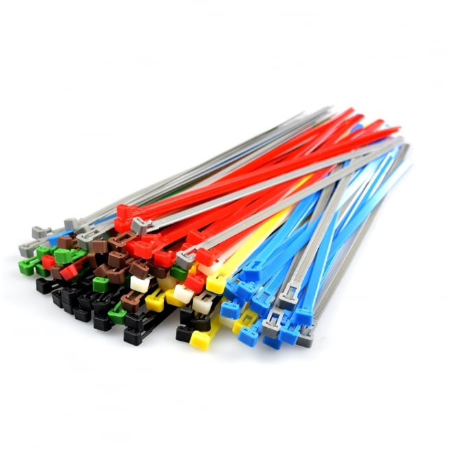 Releasable heavy duty Cable Ties 7.2mm & 7.6mm Width, Coloured