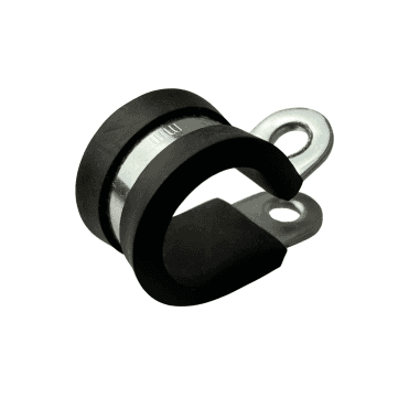 Rubber Lined P-Clips in Mild Steel