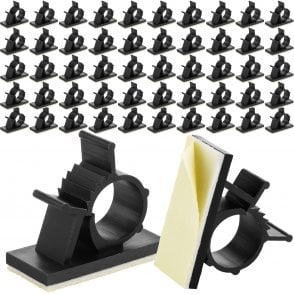 Boltza® Self-Adhesive Adjustable Cable Clamp Black 10-13mm 50pcs